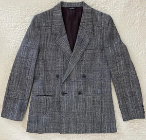 Vtg Christian Dior Jeune Homme Sportif Grey Blazer Young Men Boys Houndstooth - Picture 1 of 13