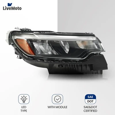 For 2022-2024 Jeep Compass Passenger Side LED Reflector Headlight w/o LED DRL RH - Image 1 of 4