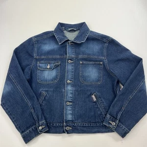 Vintage Polo Ralph Lauren Denim Jean BuckleBack Trucker Jacket Large 90s Western - Picture 1 of 10
