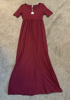 Novo com etiquetas! Vestido maxi rosa blush maternidade marrom - Tamanho pequeno - Imagem 1 de 4