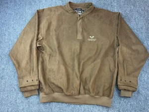 Zero Restriction Microsuede Golf Pullover Brown Size L Mens Outerwear - Picture 1 of 17