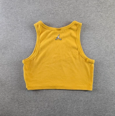 Camiseta sin mangas Nike Jordan para mujer grande amarilla acanalada logotipo de Jumpman recortada atletismo Foto 1 de 4
