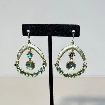 Lucky Brand Dangle Drop Earrings Abalone Shell Gold Tone - Image 1 of 4