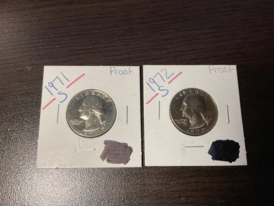 1971 s/1972 s Washington proof quarters #45 - Image 1 of 2