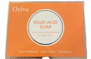 Barras de jabón removedoras de manchas oscuras de ácido kójico x4 (100 G Ea) con vitamina C, colágeno oziva - Imagen 1 de 4