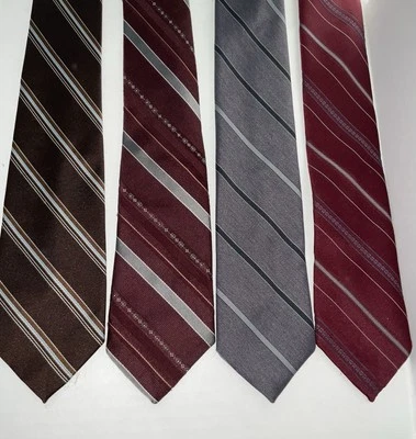 Lote de 4 corbatas de diseñador vintage a rayas Ketch Foto 1 de 4