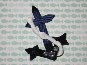 NEW "NAUTICAL ANCHOR" Girls Ribbon Hairbow Clip Grosgrain Bow Sculpture Water - Picture 1 of 1