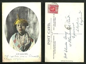 Saint St. Lucia Belle Woman BEAUTY Costume Westall stamp 1909 - Picture 1 of 3