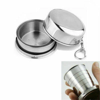Stainless Steel Outdoor Travel Folding Collapsible Cup Telescopic Cups Portable - image 1 of 4