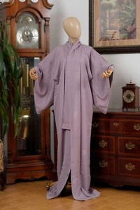 QUERIDO KIMONO IROMUJI SEDA CHIRIMEN TANGO JAPONÉS VAINILLA PARA MUJER AUTÉNTICO JAPÓN - Imagen 1 de 8