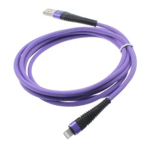 iPhone 11 12 Pro 8 13 X XS Max PURPLE 10FT LONG USB CABLE FAST CHARGE POWER CORD - Picture 1 of 5
