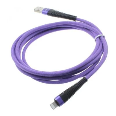 iPhone 11 12 Pro 8 13 X XS Max PURPLE 10FT LONG USB CABLE FAST CHARGE POWER CORD - Image 1 of 4