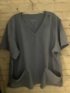 Jockey Solid Light Blue Scrub V-Neck STRETCH Plus Women's Size 3X - Picture 1 of 6