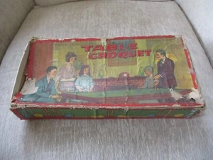 Antique MILTON BRADLEY TABLE CROQUET GAME Parts/Pieces - Picture 1 of 12