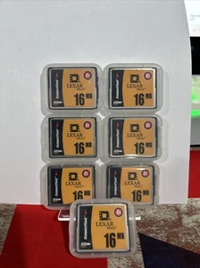 Lexar Compact Flash Memory Card 8x Speed 16 MB pack of 7 - Picture 1 of 2