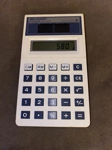 SHARP # EL-240S Elsimate Twin Power LARGE DISPLAY SIZE Calculator Pocket/Purse} - Picture 1 of 2