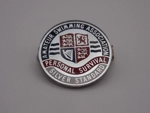 Amateur Swimming Association pin badge Personal survival silver standard - Picture 1 of 2