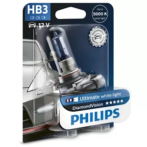 Philips Diamond Vision 5000K HB3 Car Headlight Bulbs (Single Pack) - Picture 1 of 3