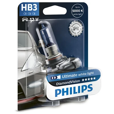 Philips Diamond Vision 5000K HB3 Car Headlight Bulbs (Single Pack) - Image 1 of 3