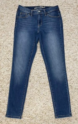 Универсальные джинсы с резьбой размер 2/26 короткие узкие с низкой талией эластичные (28x28) - Изображение 1 из 4