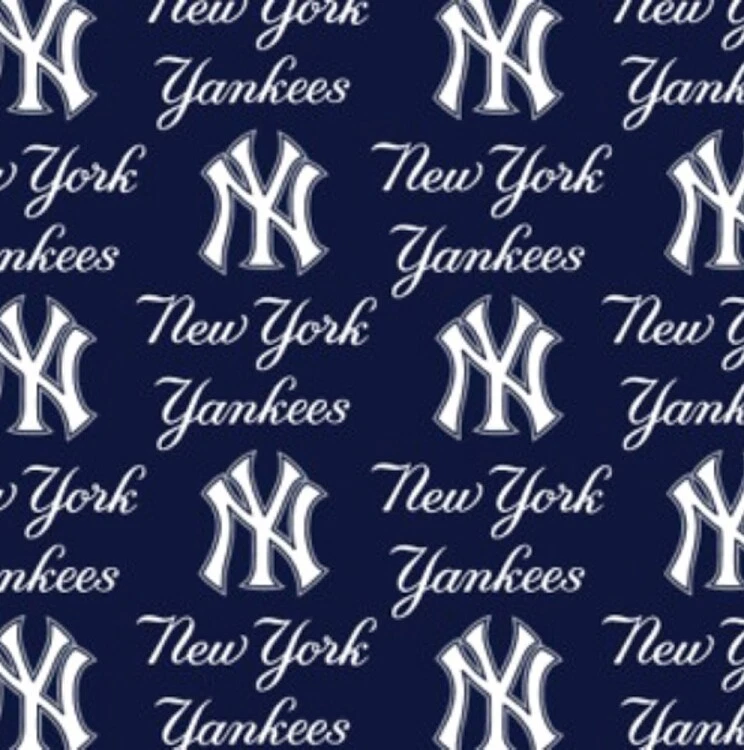Algodón New York Yankees Azul MLB Equipo Deportivo de Béisbol Tela Estampado por D158.22 Foto 1 de 1