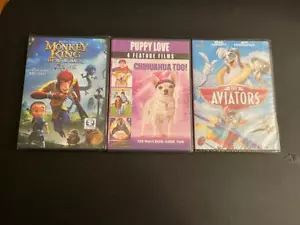 3 CHILDRENS DVD MOVIES AVIATORS, MONKEY KING HERO IS BACK & PUPPLY LOVE 4 MOVIES - Imagen 1 de 1