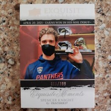 2021-22 upper deck black diamond exquisite collection 11/399 Spencer Knight RC