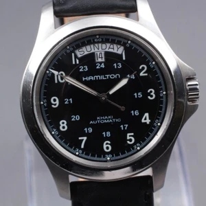 *EXC+5* Hamilton Khaki Field H644550 Black Dial Day/Date Automatic Men's Watch - Picture 1 of 11