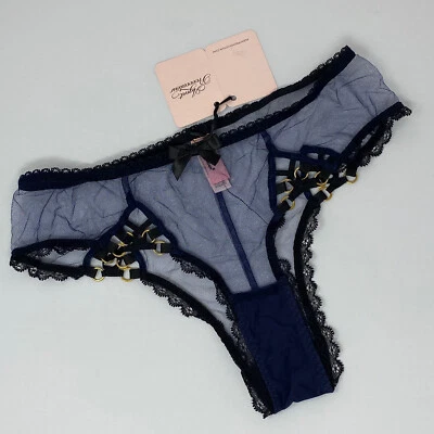 Calzoncillo Agent Provocateur Indy azul negro AP2 pequeño nuevo con etiquetas Foto 1 de 4