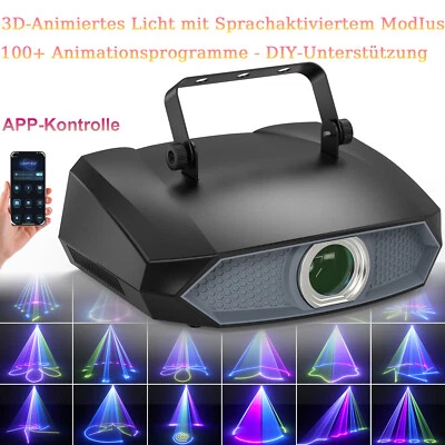 100W 3D Animierte RGB Laser Projektor Bühnenlicht APP DIY DMX Party DJ Disco KTV - Bild 1 von 4