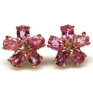 Pendientes De Zafiro Rosa Chapados En Oro Rosa De Plata Esterlina 925 - Imagen 1 de 4