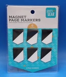 Stift + Zahnrad 6 Stück magnetische Seitenmarker *neu* - Bild 1 von 2