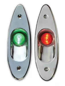 Port & Starboard 12V LED 316 Stainless Flush Navigation Side Lights White Gasket - Picture 1 of 1
