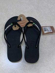 Havaianas Flip Flops Women Size 6 Black NWT 4140713 - Picture 1 of 4