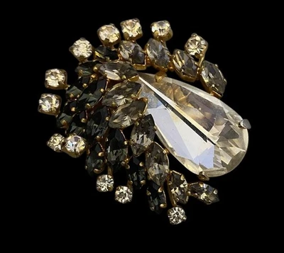 Max Muller Brooch with a Large Rhinestone Signed MADE IN GERMANY WEST (PN1540) - Image 1 of 3