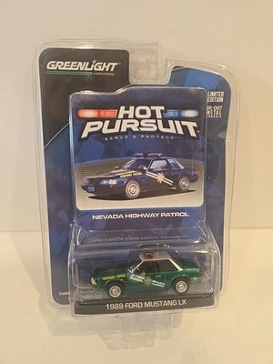 GREENLIGHT Hot Pursuit Nevada Highway Patrol '89 Mustang LX Chase Green Machine - Image 1 of 4