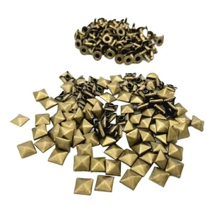 100 Pieces Square Rivets Pyramid Rivets Decorative Rivets for Clothing, - Picture 1 of 22