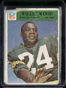 1966 Philadelphia #90 Willie Wood Green Bay Packers LOW GRADE (torn/creases) - Picture 1 of 2