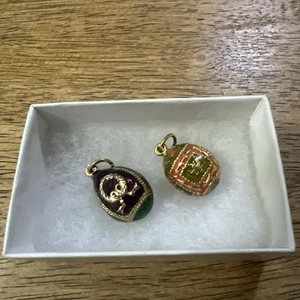 Vintage Emaille Ei Charms Metall 2 Stck. Cloisonne Multicolor - Bild 1 von 19
