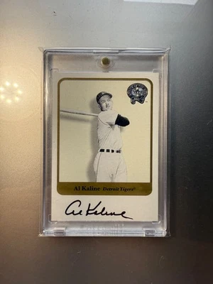 Tarjeta autógrafa de béisbol Al Kaline 2001 Fleer Greats of Game Gotg *en tarjeta automática* Foto 1 de 2