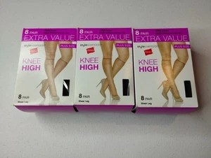 3 Kartons (24 Paar) Haines STYLE ESSENTIALS kniehoch Übergröße Strumpfwaren NUDE - Bild 1 von 3