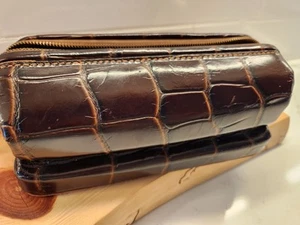 Swank Utili-Kit Kulturbeutel Reisetasche Vollnarbenleder geprägtes Leder Vintage - Bild 1 von 18