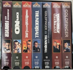 James Bond 007 Gift Set VHS 1995 8 Tape Box Set Great Condition - Picture 1 of 2