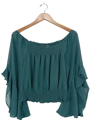 H&M Blouse Carmen Dames Blouse T EU 32 vert style décontracté - Photo 1/4