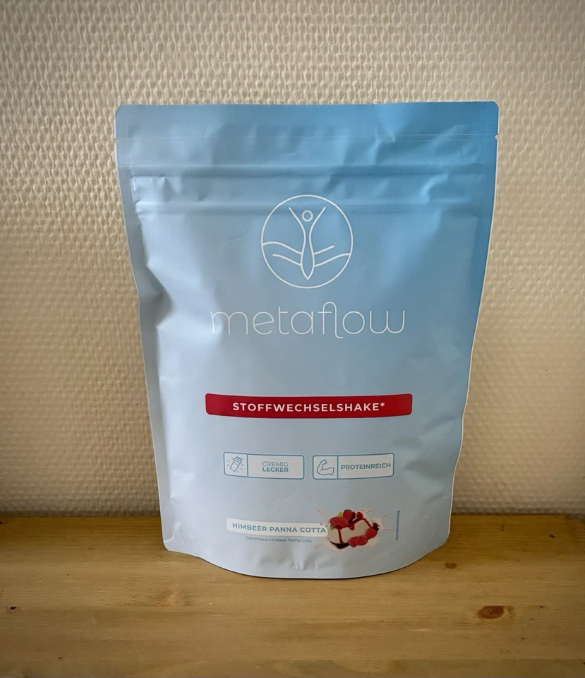 Metaflow Stoffwechselshake Himbeer Panna Cotta 450g NEU