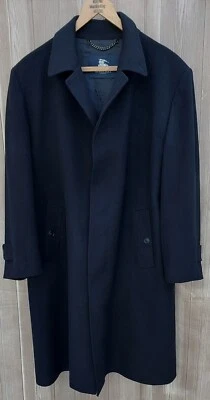 Burberry London  Luxury Overcoat Wool Cashmere Dark Blue Navy Size 56 Eu / XL - Image 1 of 4