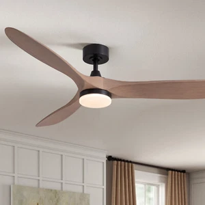 60" Black Industrial Ceiling Fan with Light and Remote Large Fan for Living Room - Picture 1 of 15