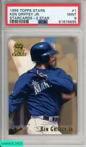 Topps Stars Ken Griffey Jr #1 Starcards 1999 2 estrellas Seattle Mariners Hof PSA 9 - Imagen 1 de 3