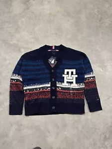 Tommy Hilfiger Ombre Textured Stripe Varsity Cardigan Blue Multi New Men Size XL - Picture 1 of 4