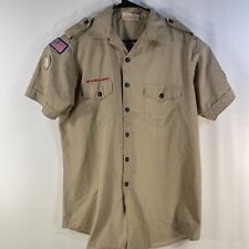 Boy Scouts of America Uniform Shirt Men’s  LG Button Up Short Sleeve Vtg Stained